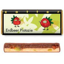 Zotter mléčná čokoláda Jahody a pistácie Zotter mléčná čokoláda Jahody a pistácie