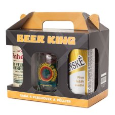 Beerking sada 4 ležáků s půllitrem Beerking sada 4 ležáků s půllitrem