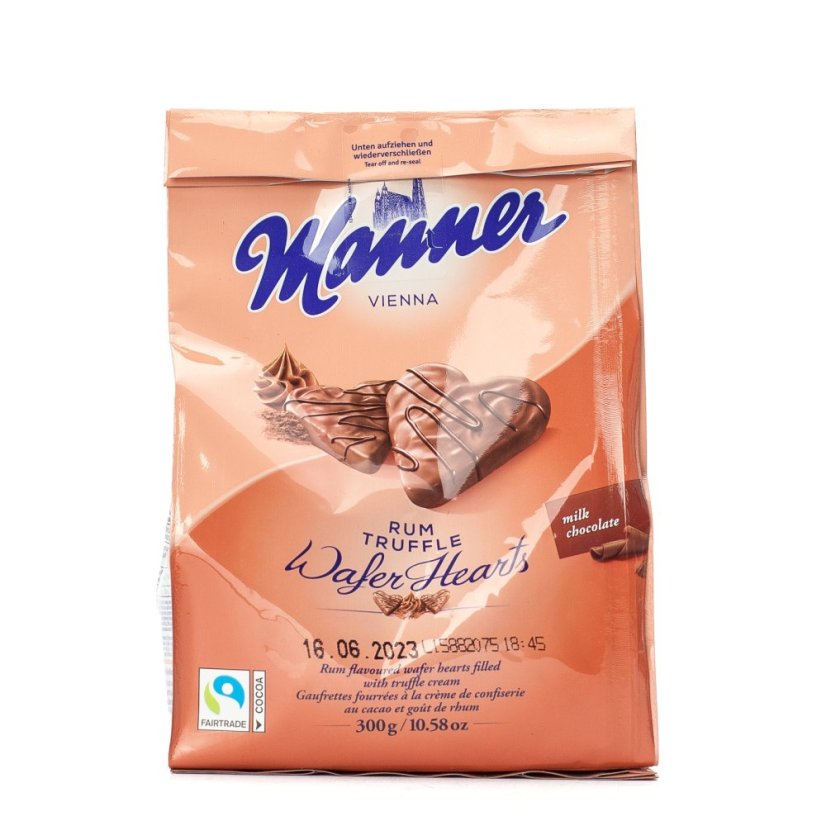 Manner rumové srdiečka s čokoládovým krémom