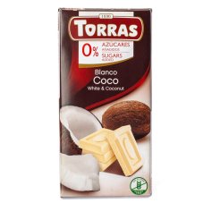 Torras biela čokoláda s kokosom bez cukru