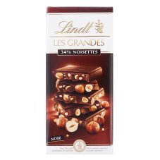 Lindt Les Grandes hořká čokoláda s oříšky Lindt Les Grandes hořká čokoláda s oříšky