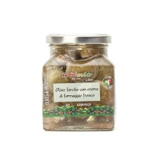 Ortomio zelené olivy plněné sýrem Parmigiano Ortomio zelené olivy plněné sýrem Parmigiano