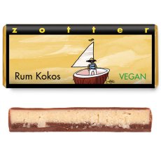 Zotter plněná hořká čokoláda Rumový kokos