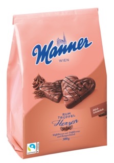 Manner rumové srdiečka s čokoládovým krémom