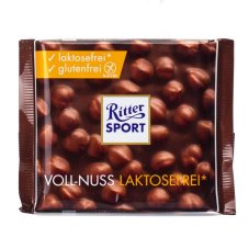 Ritter Sport Mléčná čokoláda bez laktózy s oříšky Ritter Sport Mléčná čokoláda bez laktózy s oříšky