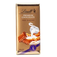 Lindt Premium mléčná čokoláda s kousky mandlí