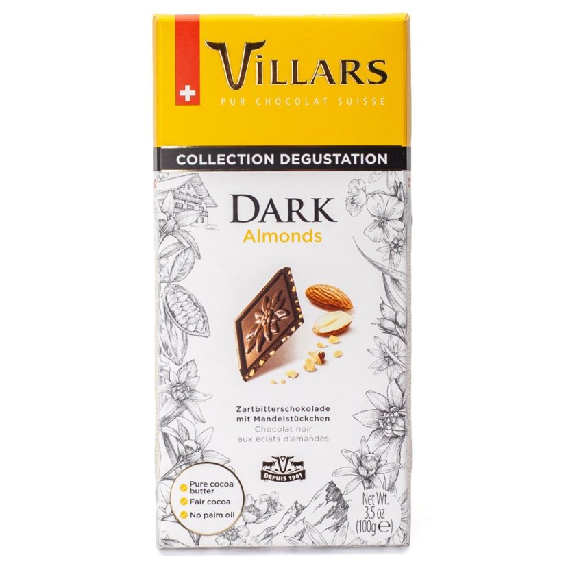 Villars Hořká čokoláda s mandlemi