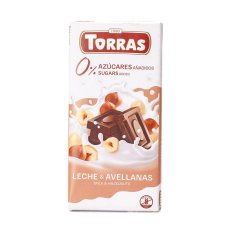 Torras Czekolada mleczna z orzechami laskowymi bez cukru