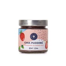 Delicato pudding chia truskawkowy z mlekiem migdałowym