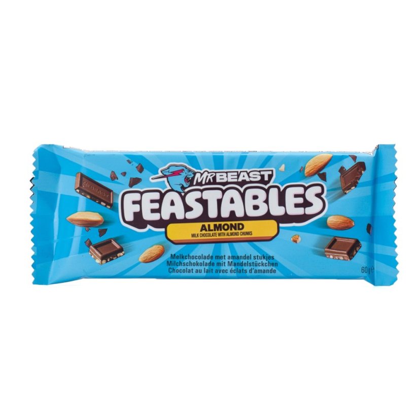MrBeast Feastables mléčná čokoláda s kousky mandlí