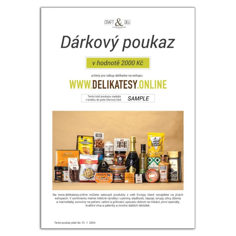 Dárkový poukaz 2000 Kč